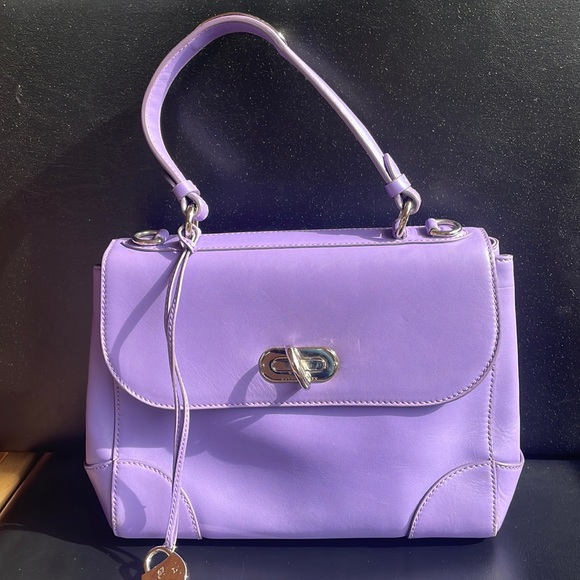 Ralph Lauren LILAC Leather Tiffin bag - Picture 1 of 16